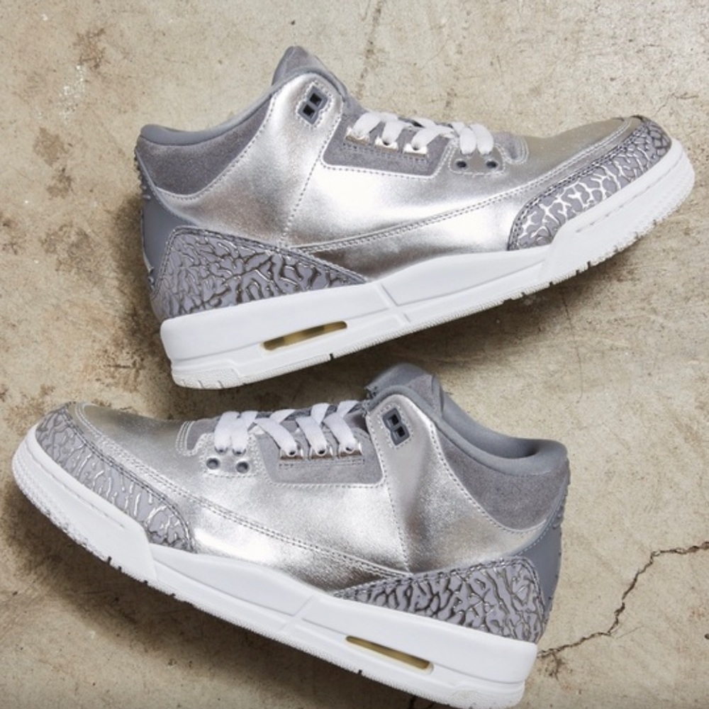 Jordan Silver and Gray Women's Sneakers
